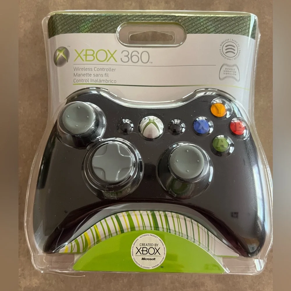 NWT Microsoft Xbox 360 Wireless Controller - Black with Colored Face Buttons